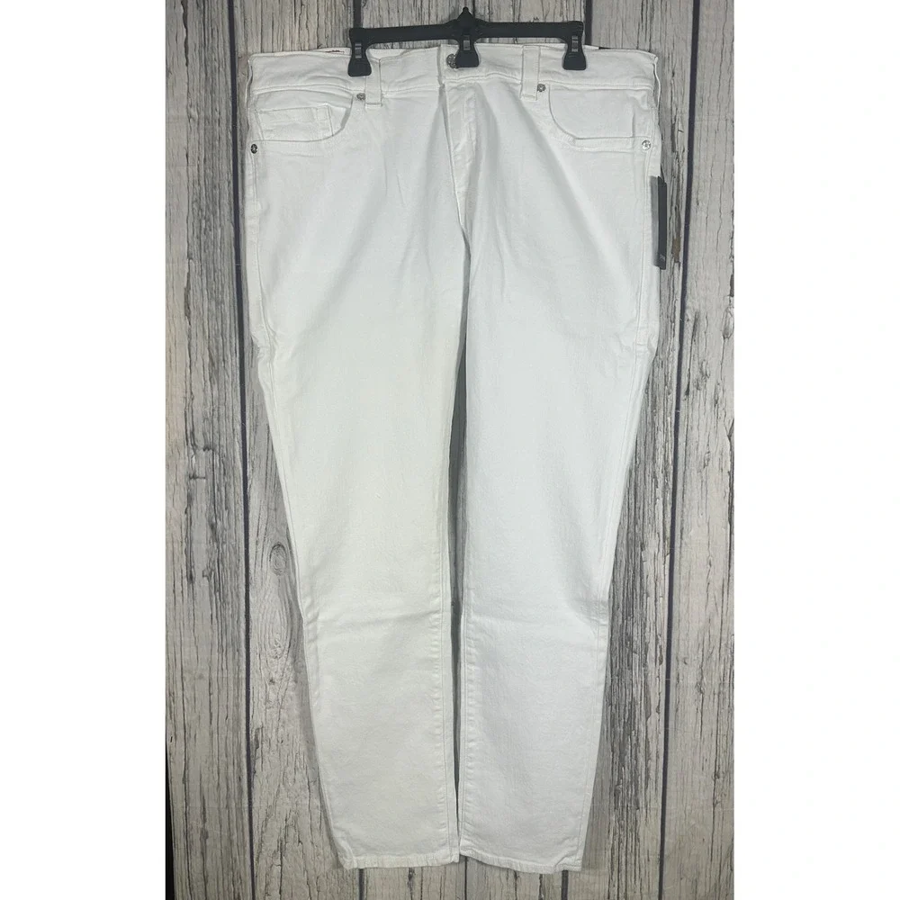 NWT‎ True Religion Rocco Jeans Mens 38x33 Optic White Relaxed Skinny No Flap Y2K